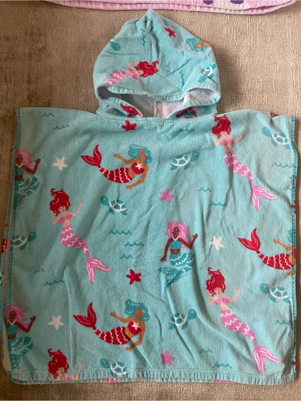 Kids Hooded Poncho towels - Mermaid and Unicorn